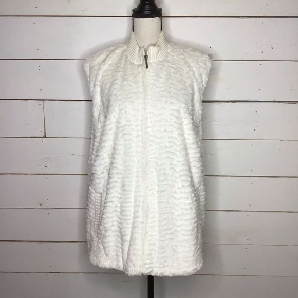 Alfred Dunner Knit Vest White Women's Plus 24W - Picture 1 of 8